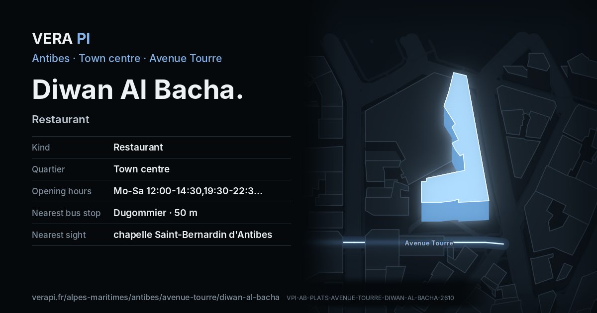 The VERA PI card for Diwan Al Bacha