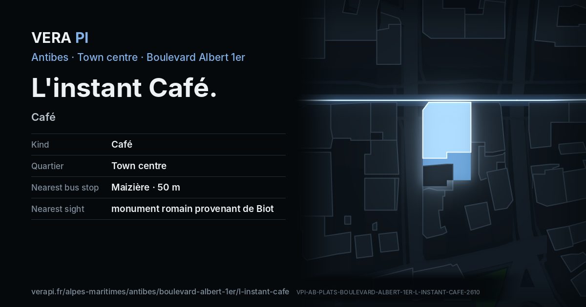 The VERA PI card for L'instant Café