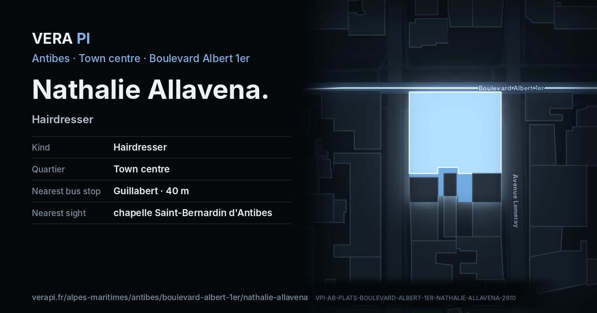 The VERA PI card for Nathalie Allavena