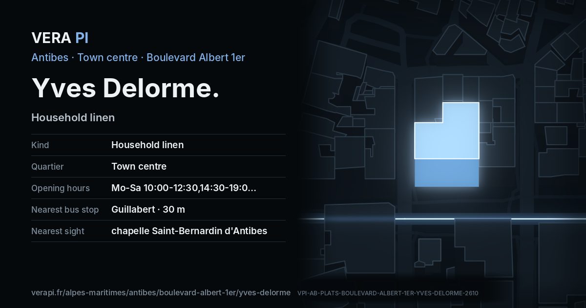 The VERA PI card for Yves Delorme