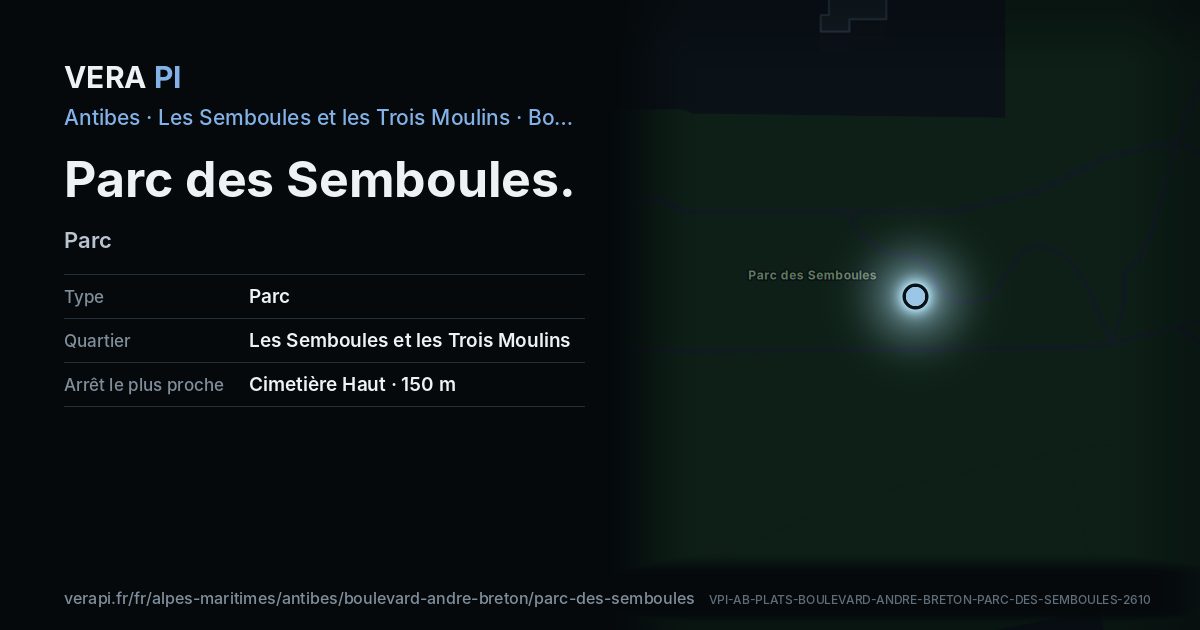 La carte VERA PI de Parc des Semboules