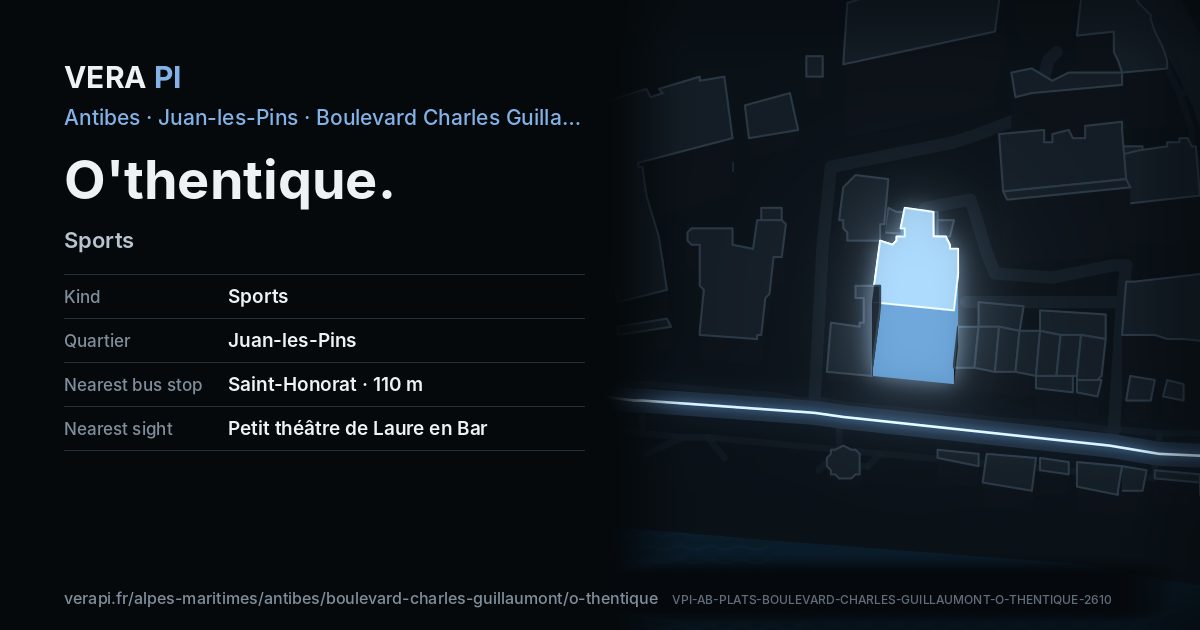 The VERA PI card for O'thentique