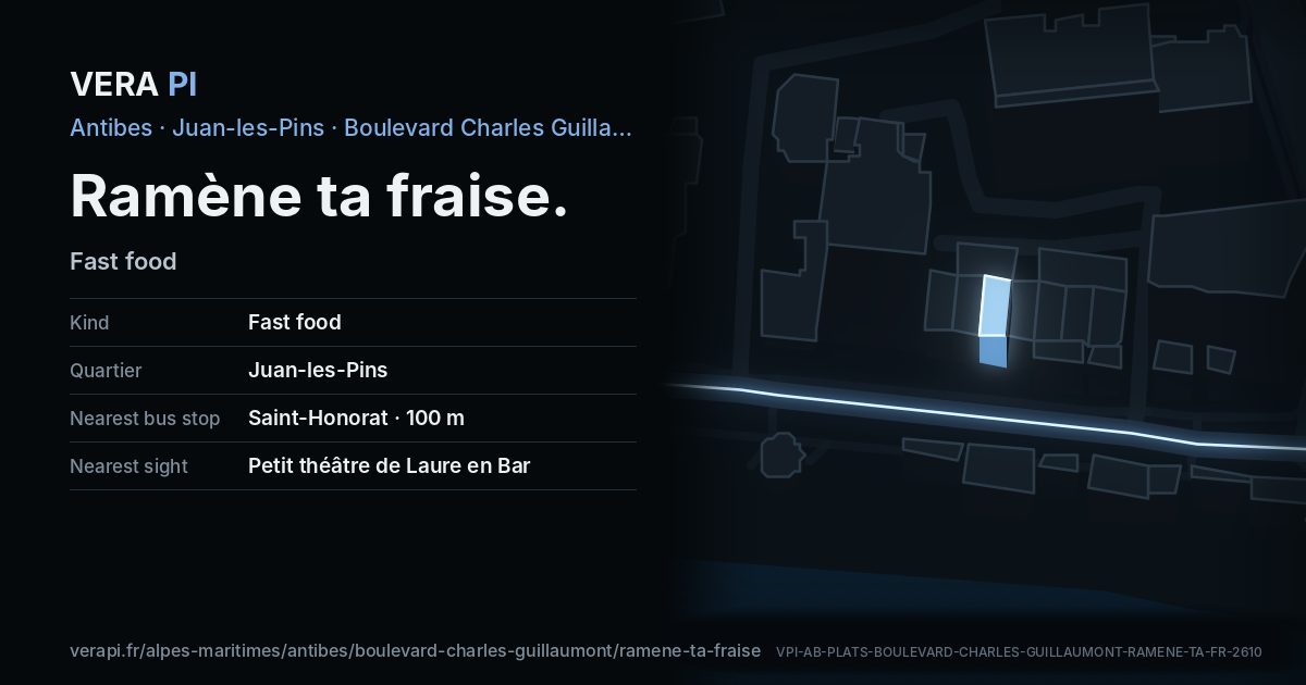 The VERA PI card for Ramène ta fraise
