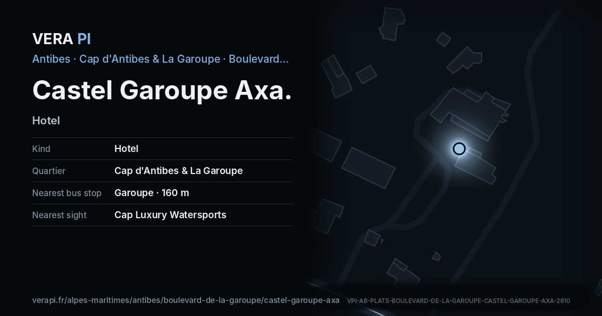The VERA PI card for Castel Garoupe Axa