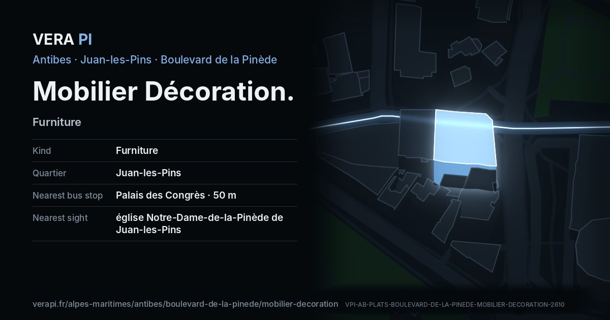 The VERA PI card for Mobilier Décoration