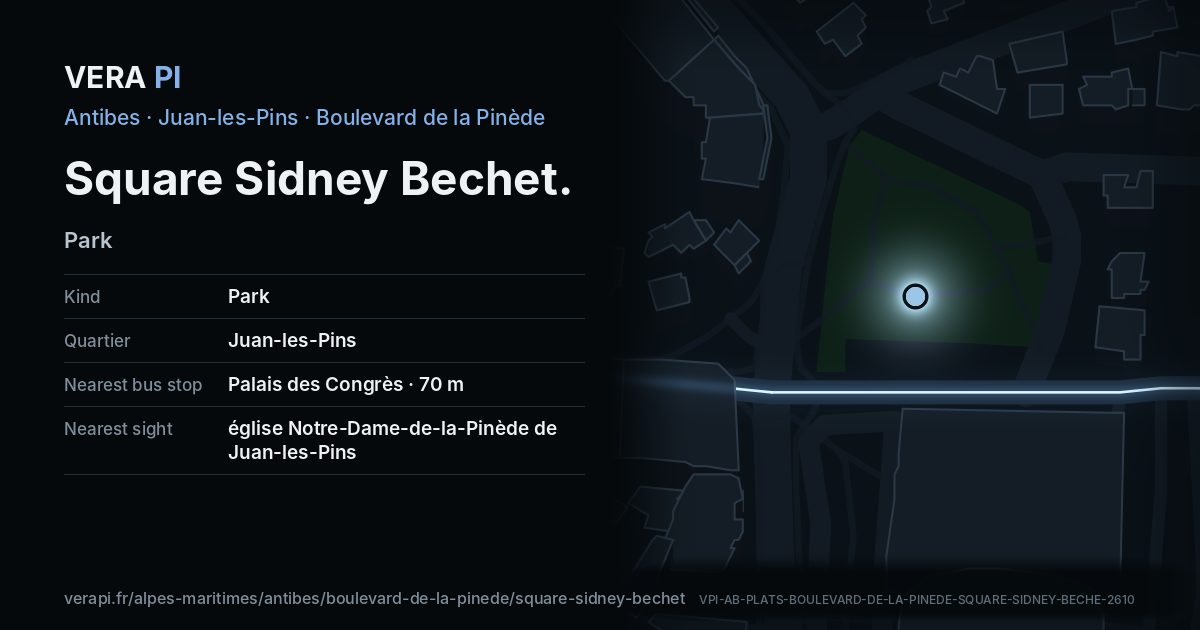 The VERA PI card for Square Sidney Bechet