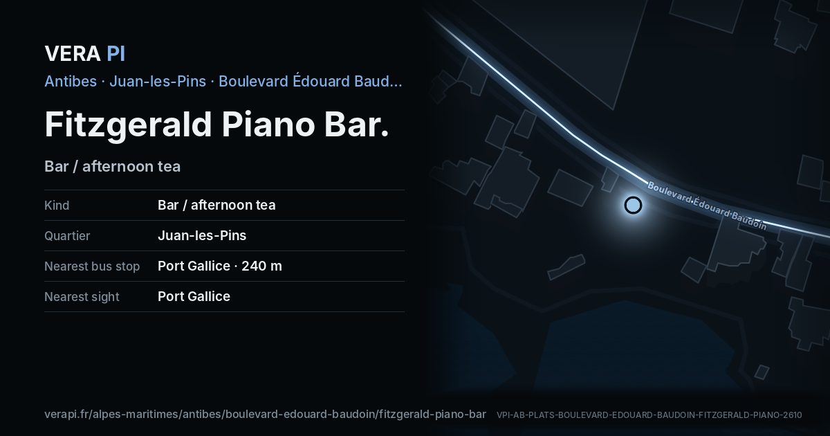 The VERA PI card for Fitzgerald Piano Bar