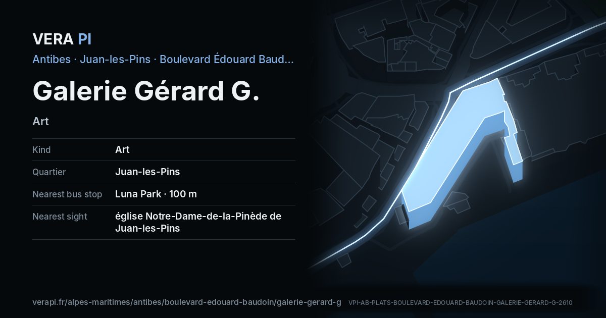 The VERA PI card for Galerie Gérard G.