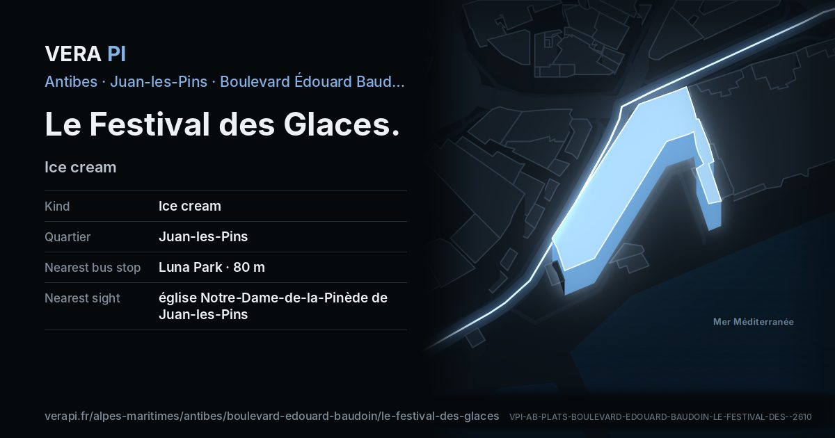The VERA PI card for Le Festival des Glaces