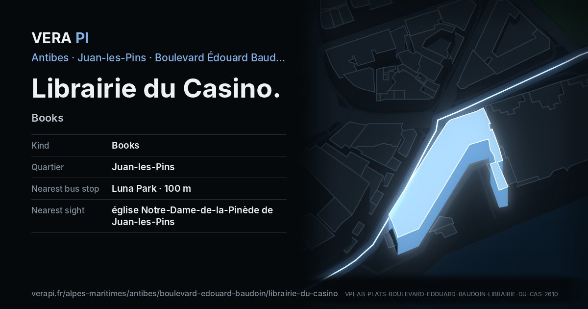 The VERA PI card for Librairie du Casino