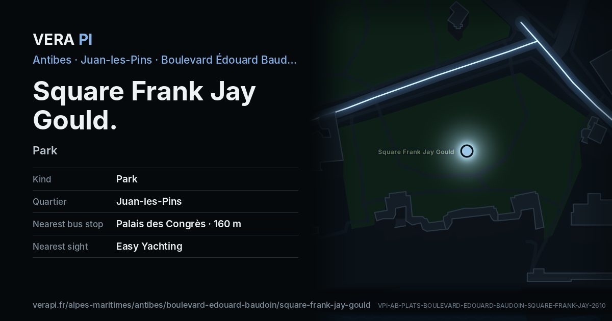 The VERA PI card for Square Frank Jay Gould
