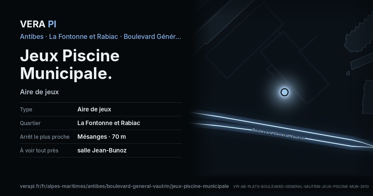 La carte VERA PI de Jeux Piscine Municipale