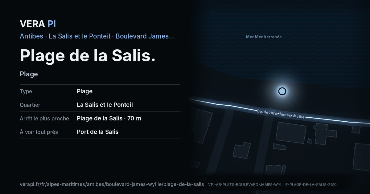 La carte VERA PI de Plage de la Salis