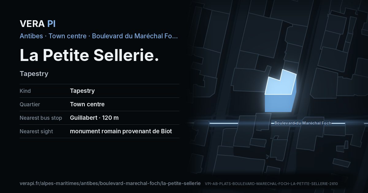 The VERA PI card for La Petite Sellerie