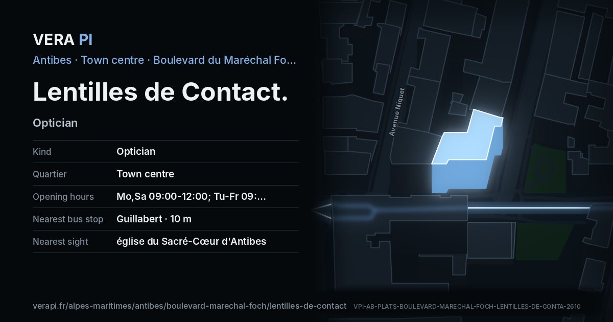 The VERA PI card for Lentilles de Contact