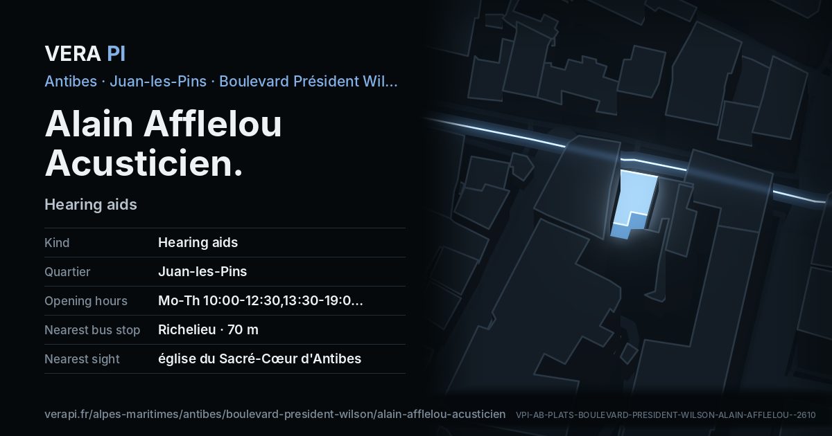 The VERA PI card for Alain Afflelou Acusticien