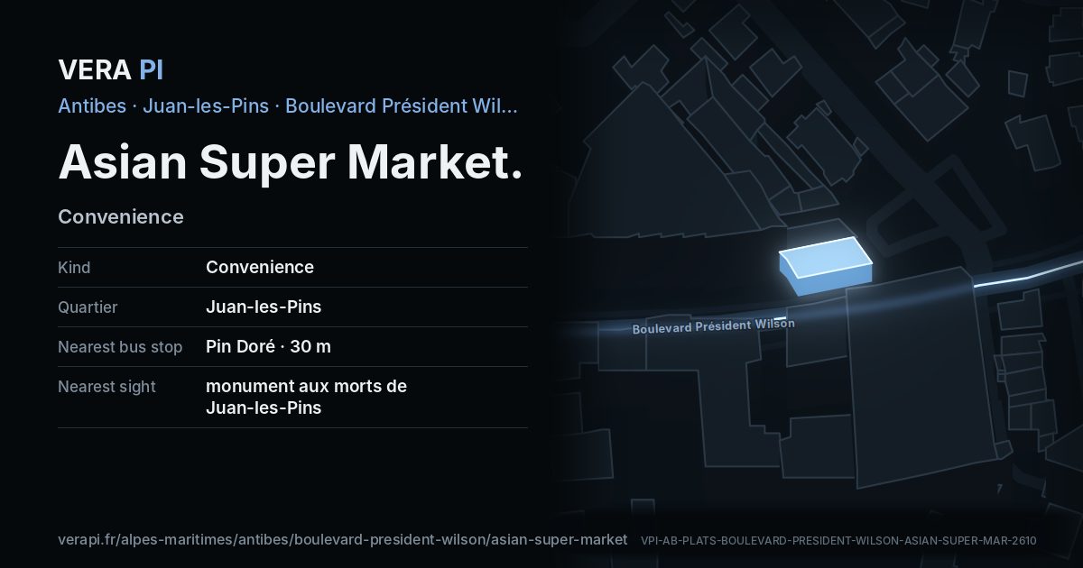 The VERA PI card for Asian Super Market