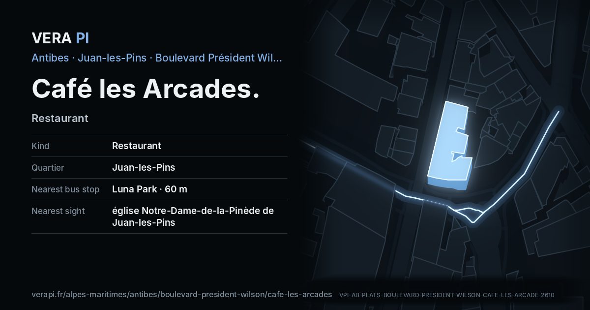 The VERA PI card for Café les Arcades