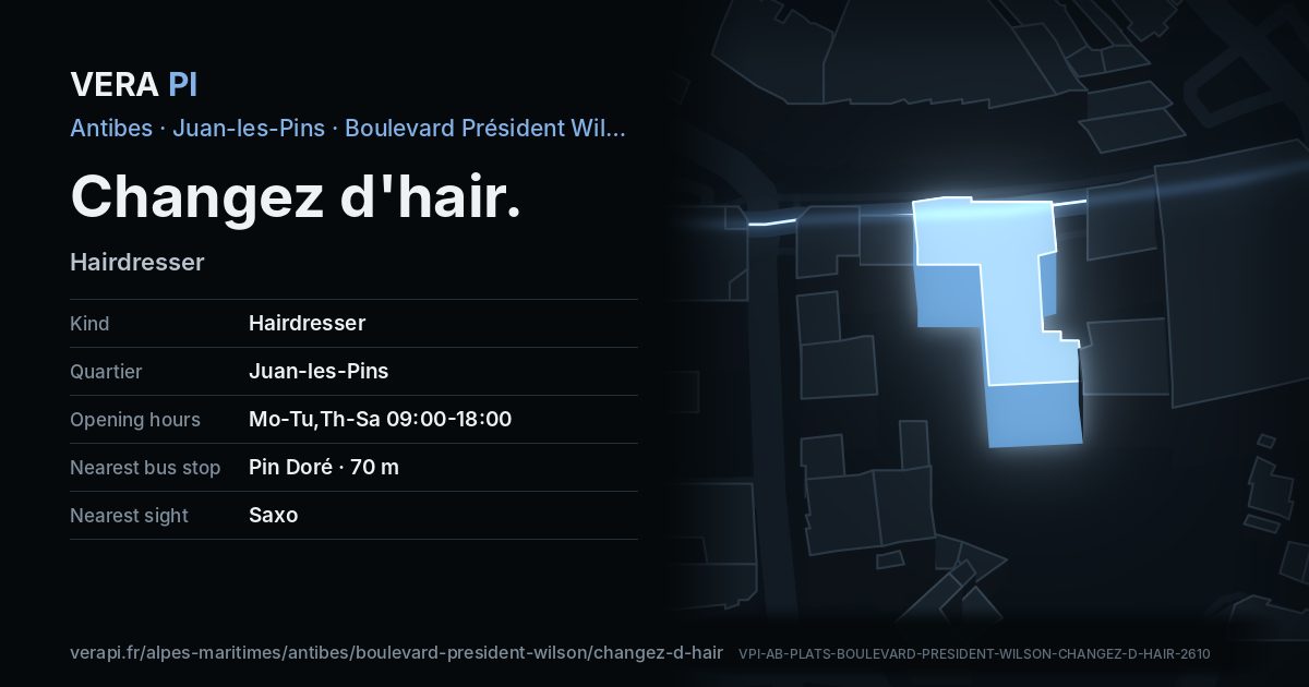 The VERA PI card for Changez d'hair