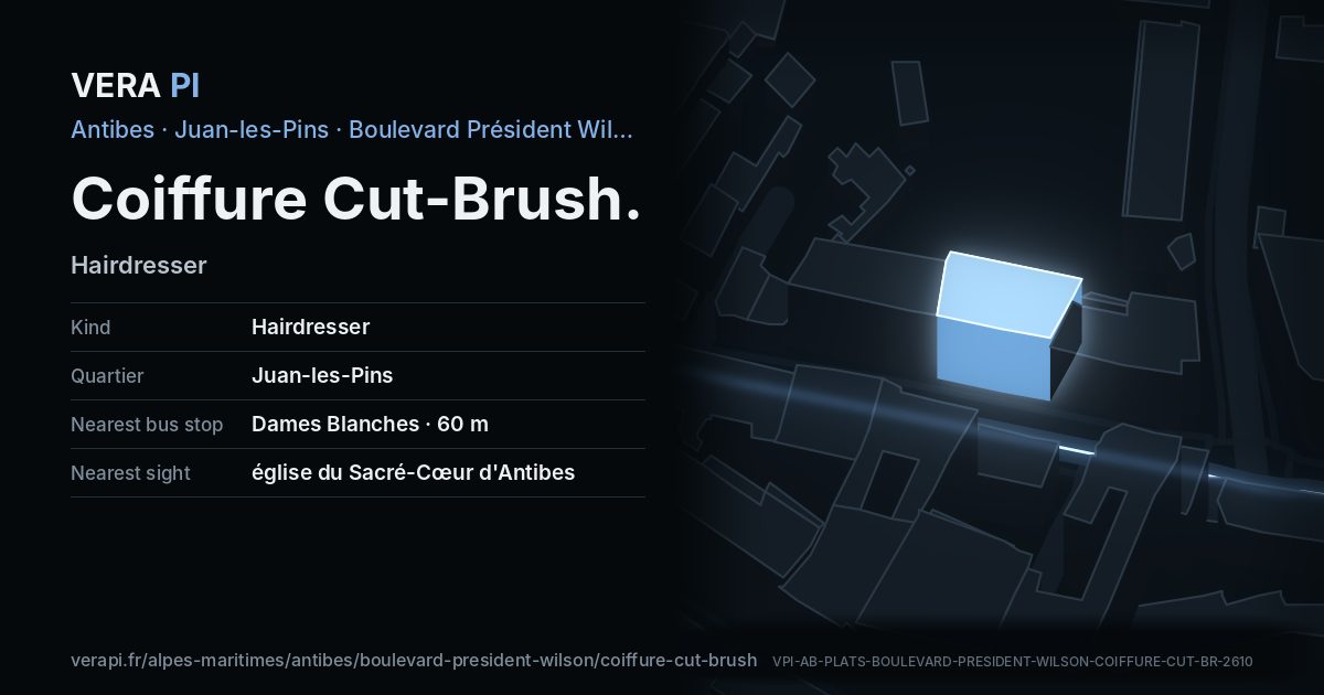 The VERA PI card for Coiffure Cut-Brush