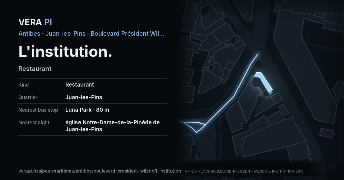 The VERA PI card for L'institution