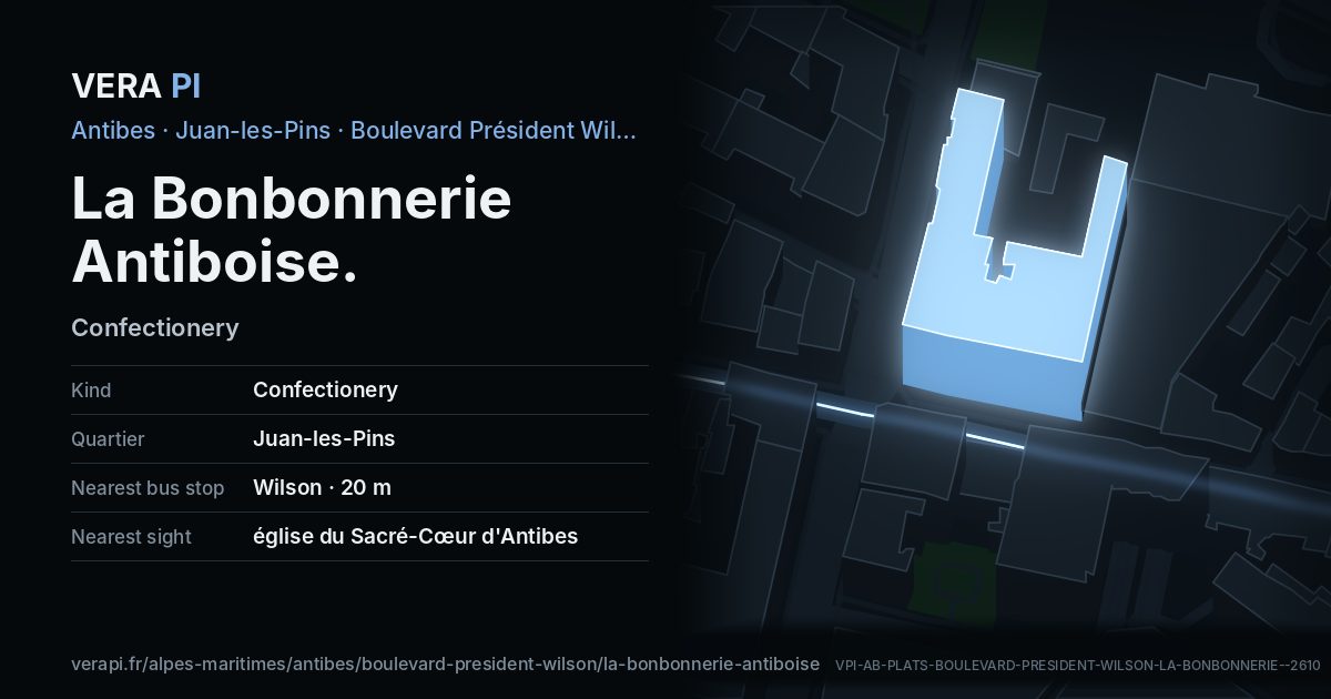 The VERA PI card for La Bonbonnerie Antiboise