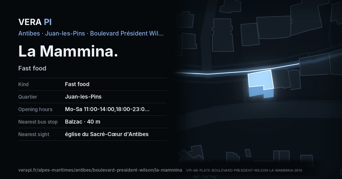 The VERA PI card for La Mammina