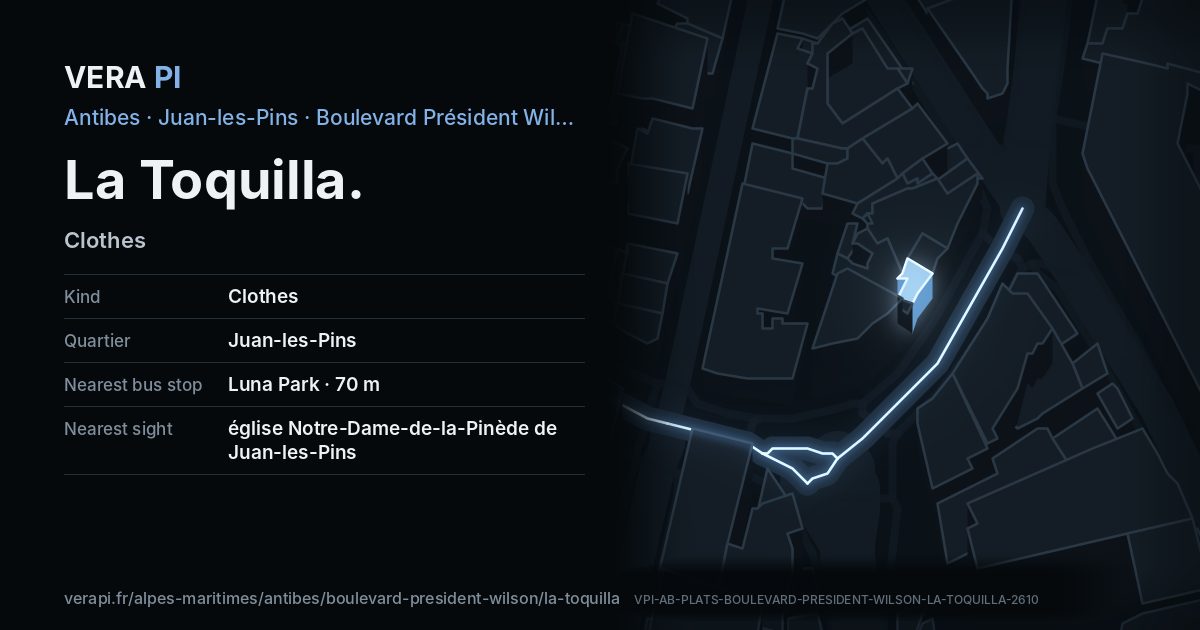 The VERA PI card for La Toquilla