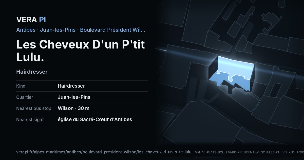 The VERA PI card for Les Cheveux D'un P'tit Lulu