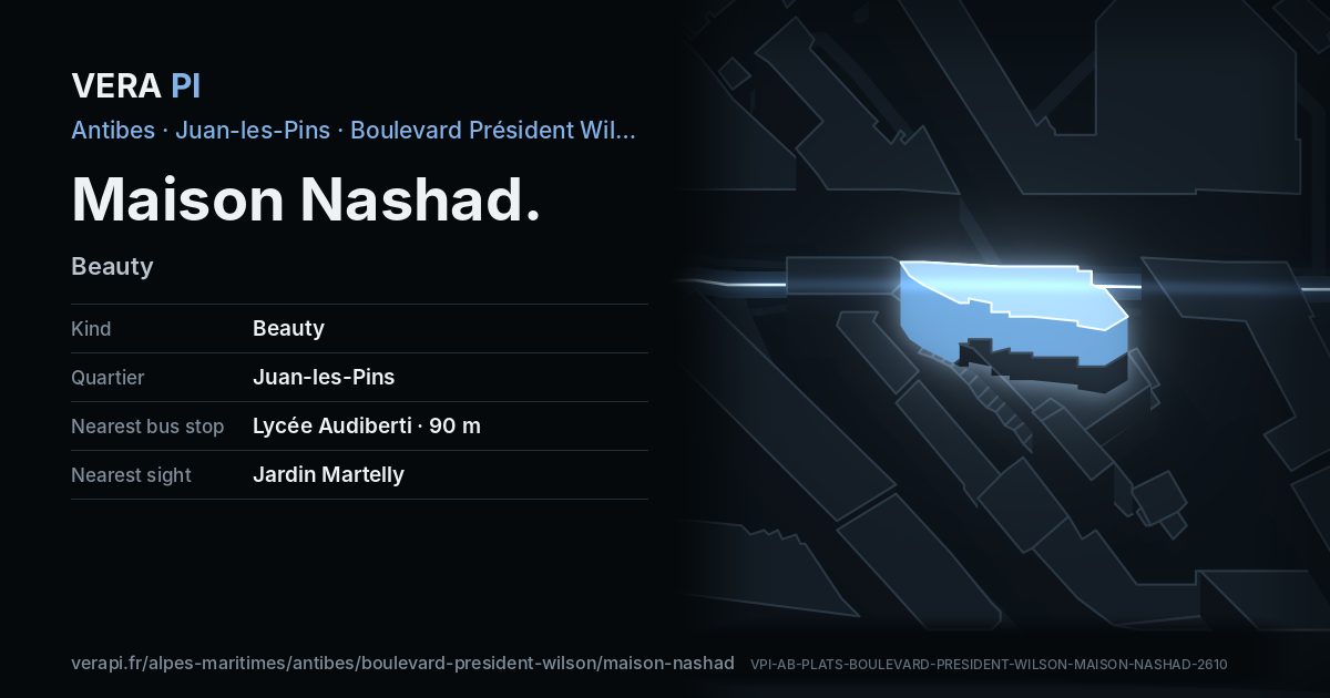 The VERA PI card for Maison Nashad