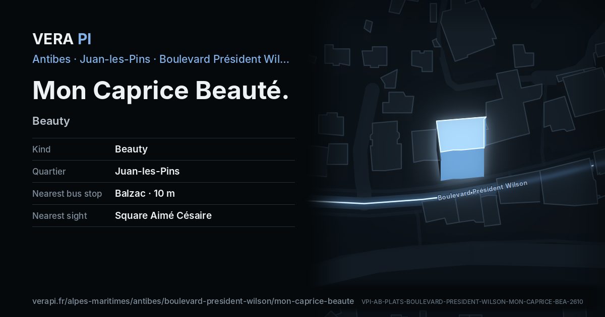 The VERA PI card for Mon Caprice Beauté