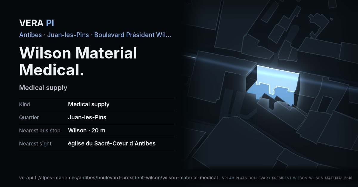 The VERA PI card for Wilson Material Medical