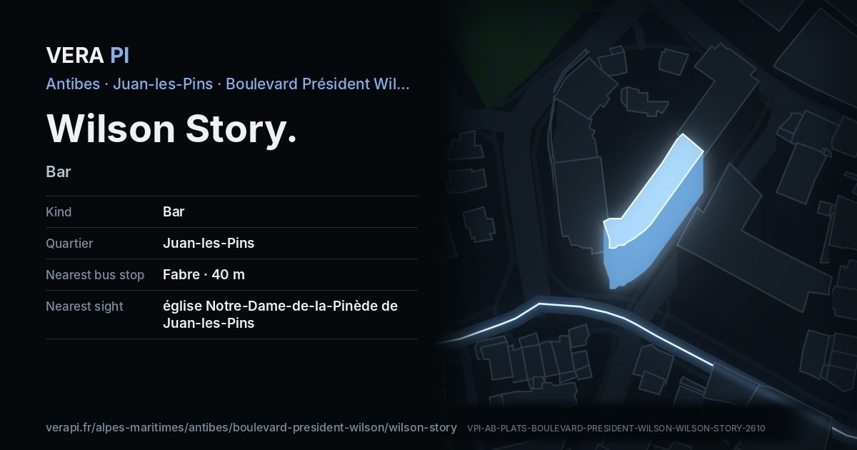 The VERA PI card for Wilson Story