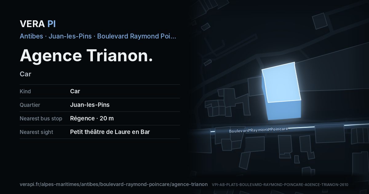 The VERA PI card for Agence Trianon
