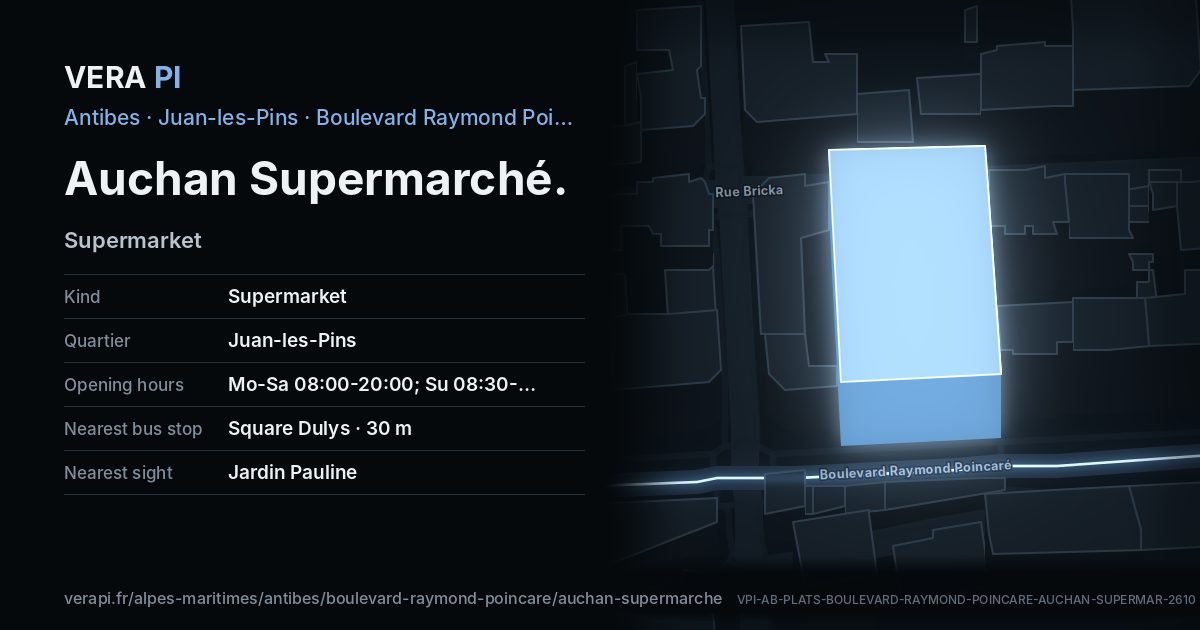 The VERA PI card for Auchan Supermarché