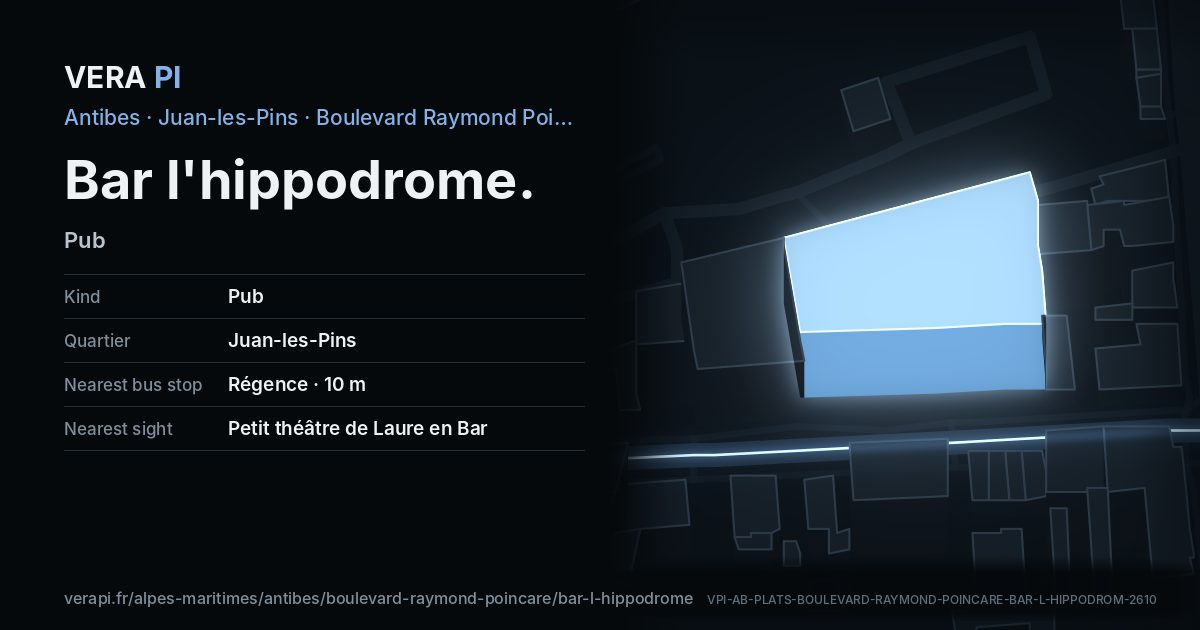 The VERA PI card for Bar l'hippodrome