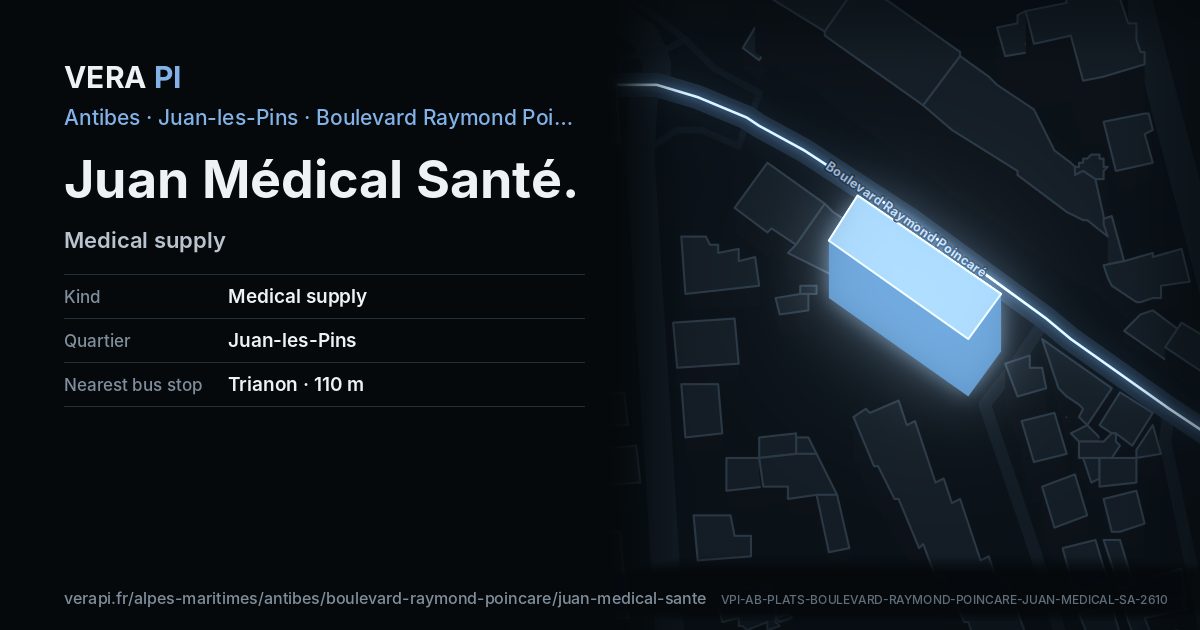 The VERA PI card for Juan Médical Santé