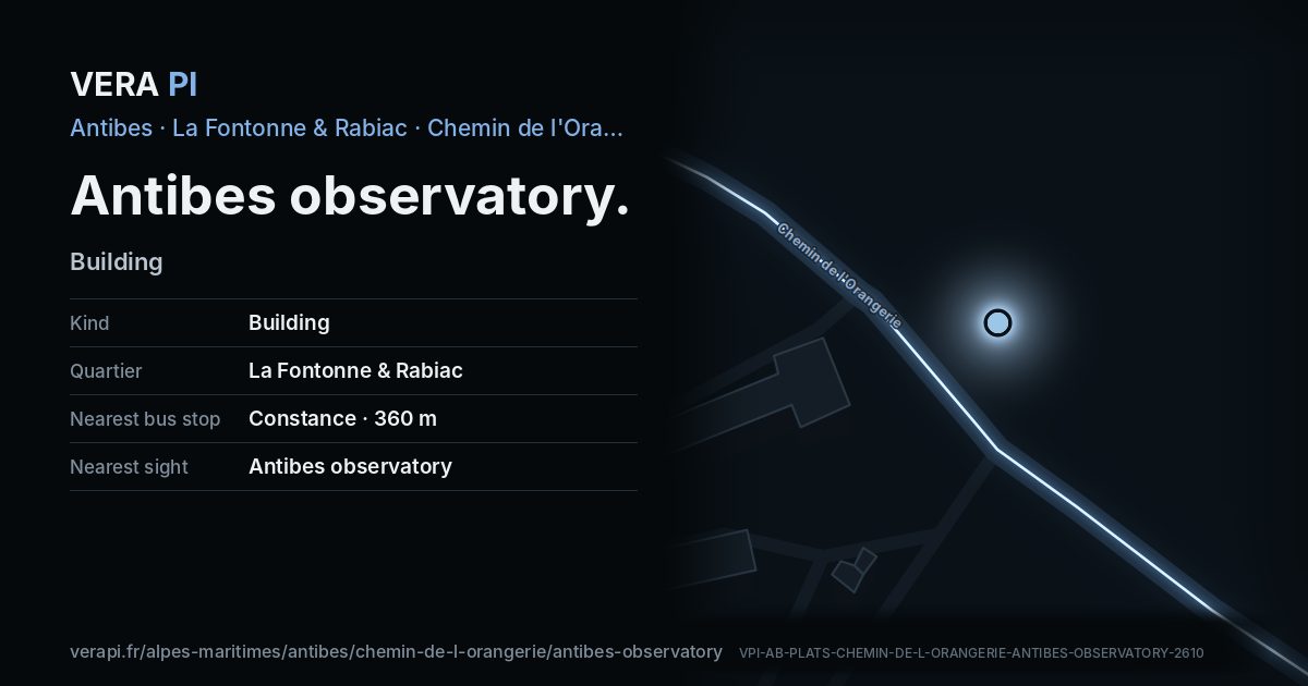The VERA PI card for Antibes observatory
