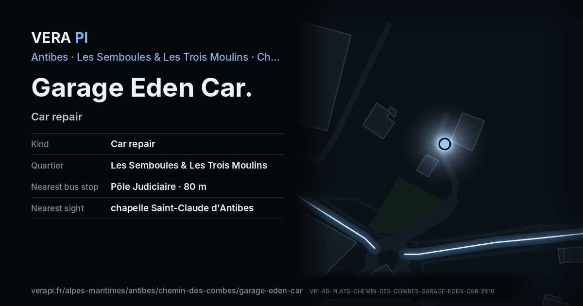 The VERA PI card for Garage Eden Car