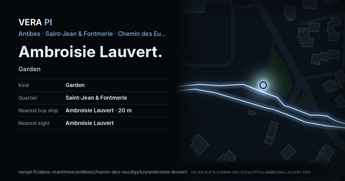 The VERA PI card for Ambroisie Lauvert