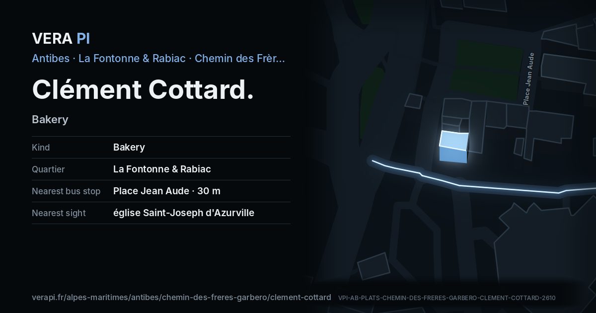 The VERA PI card for Clément Cottard