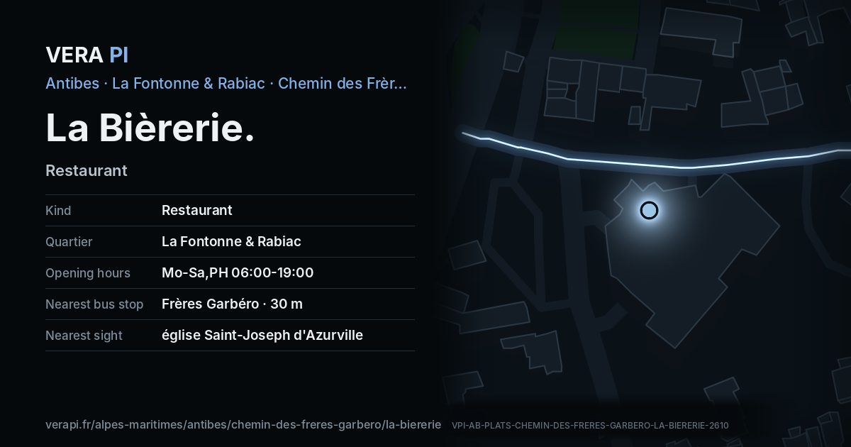 The VERA PI card for La Bièrerie
