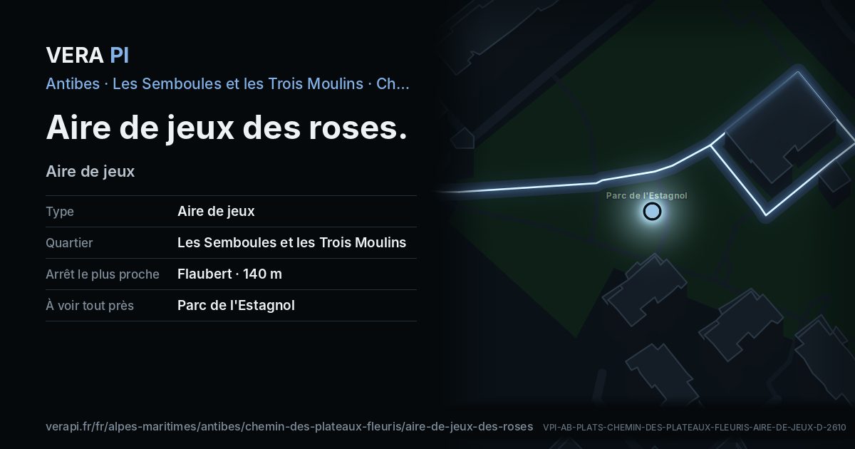 La carte VERA PI de Aire de jeux des roses