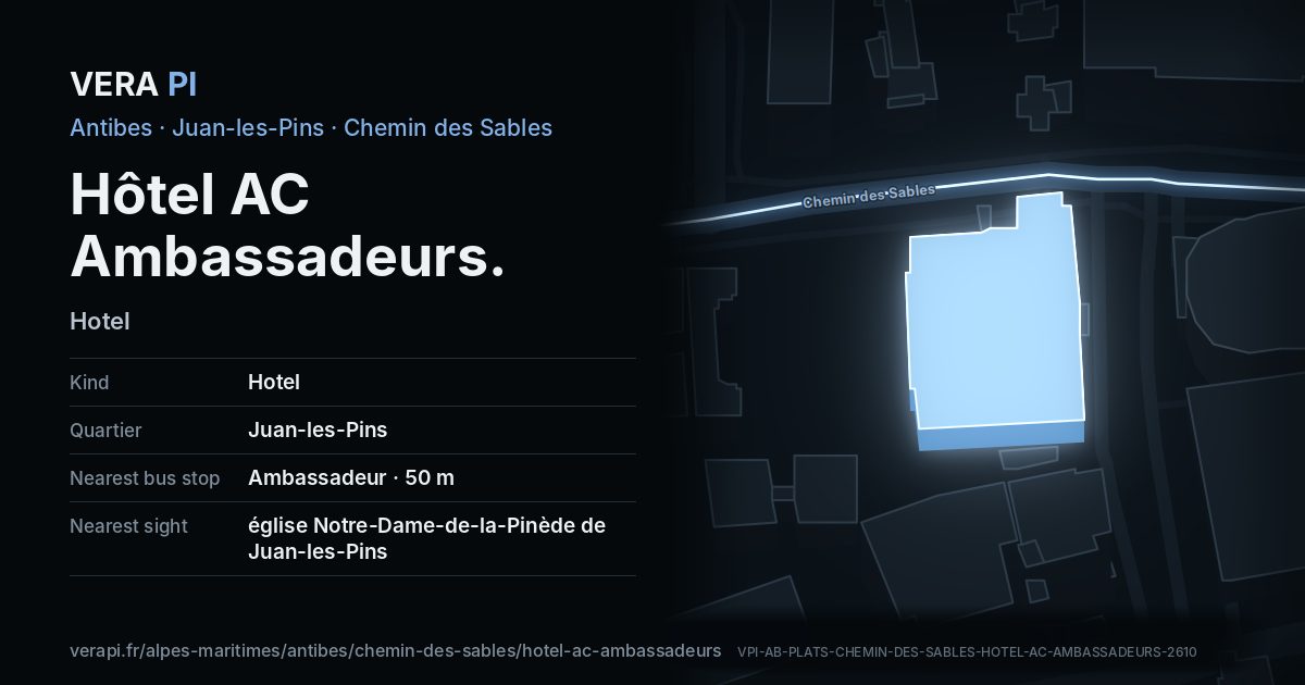 The VERA PI card for Hôtel AC Ambassadeurs