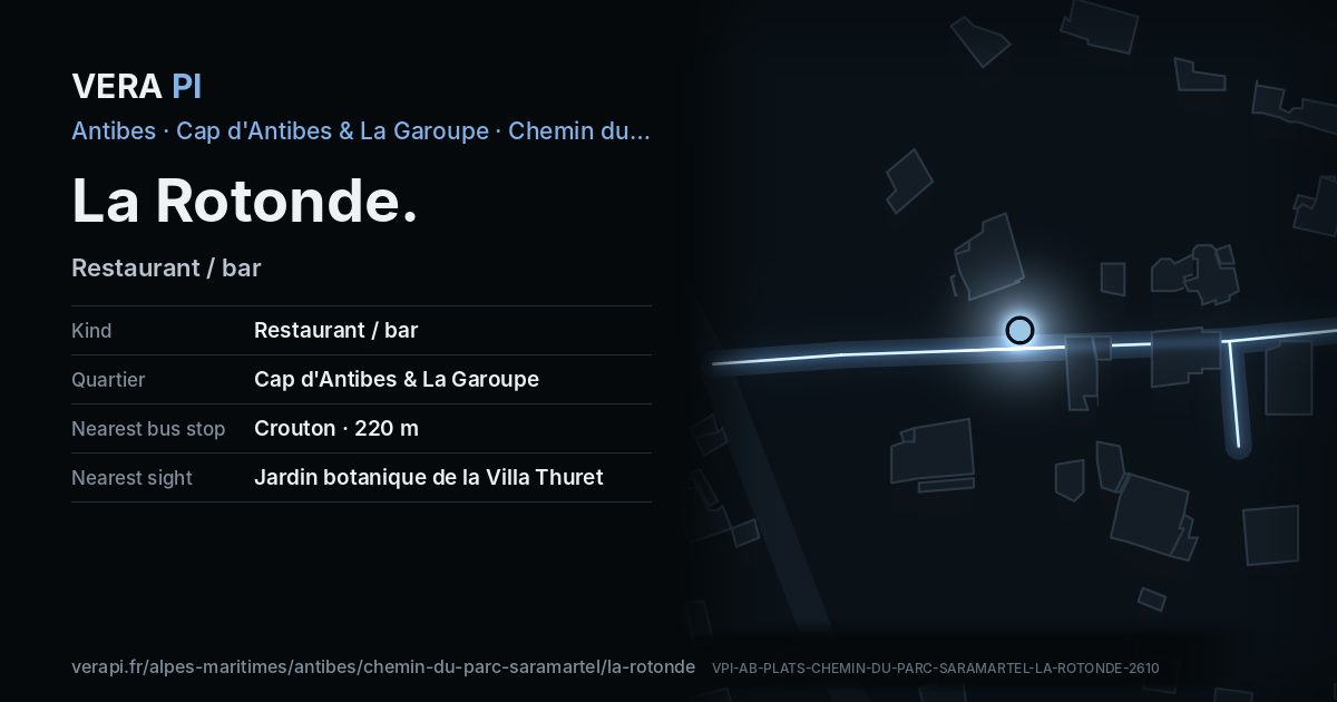 The VERA PI card for La Rotonde
