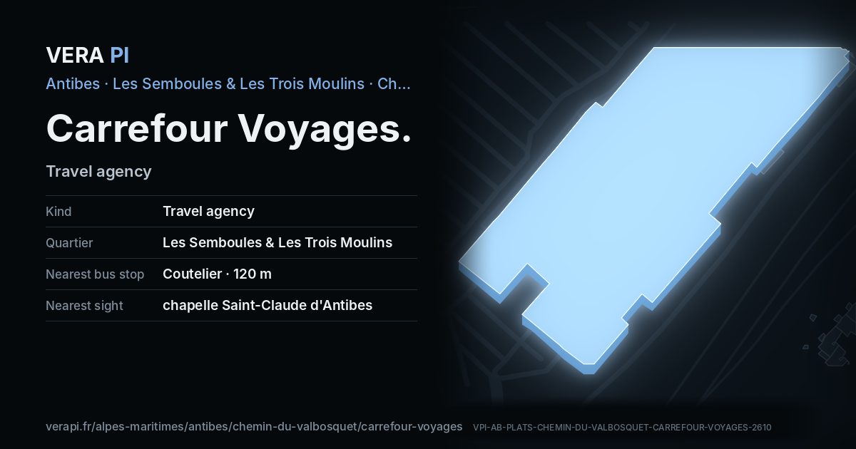 The VERA PI card for Carrefour Voyages