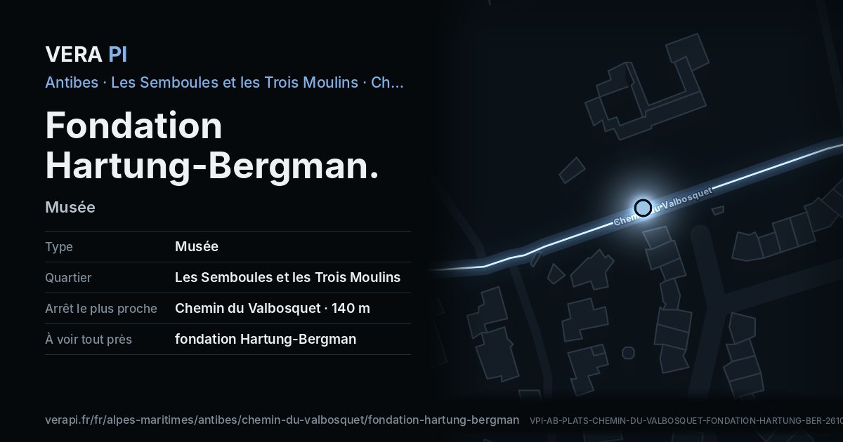 La carte VERA PI de Fondation Hartung-Bergman