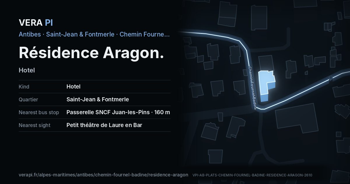 The VERA PI card for Résidence Aragon