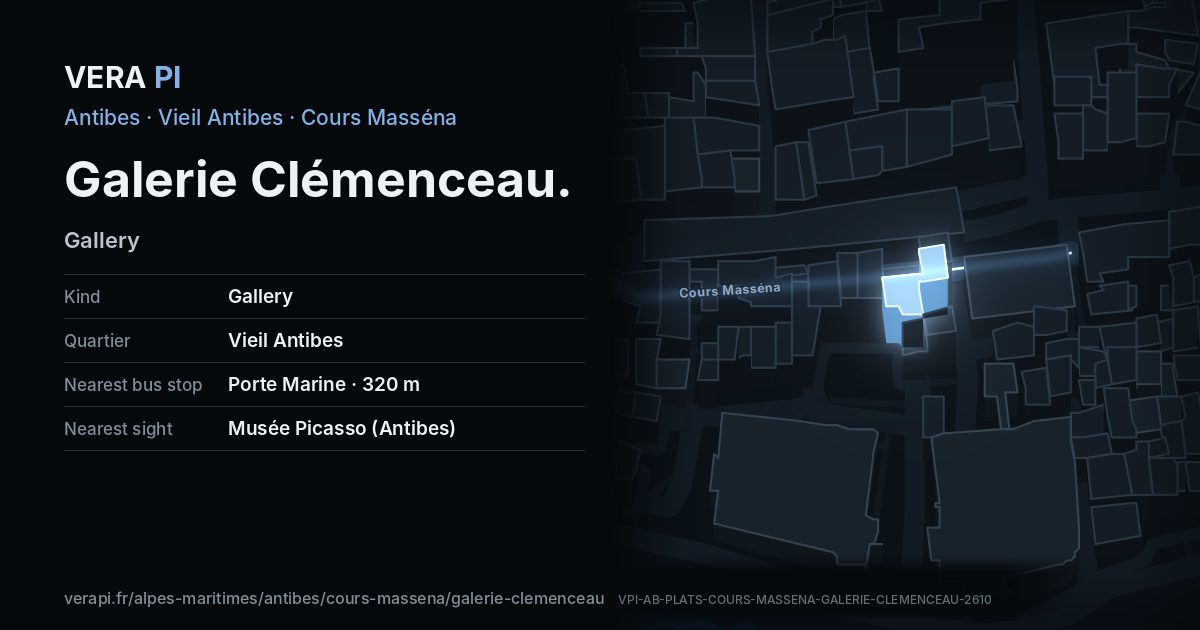 The VERA PI card for Galerie Clémenceau