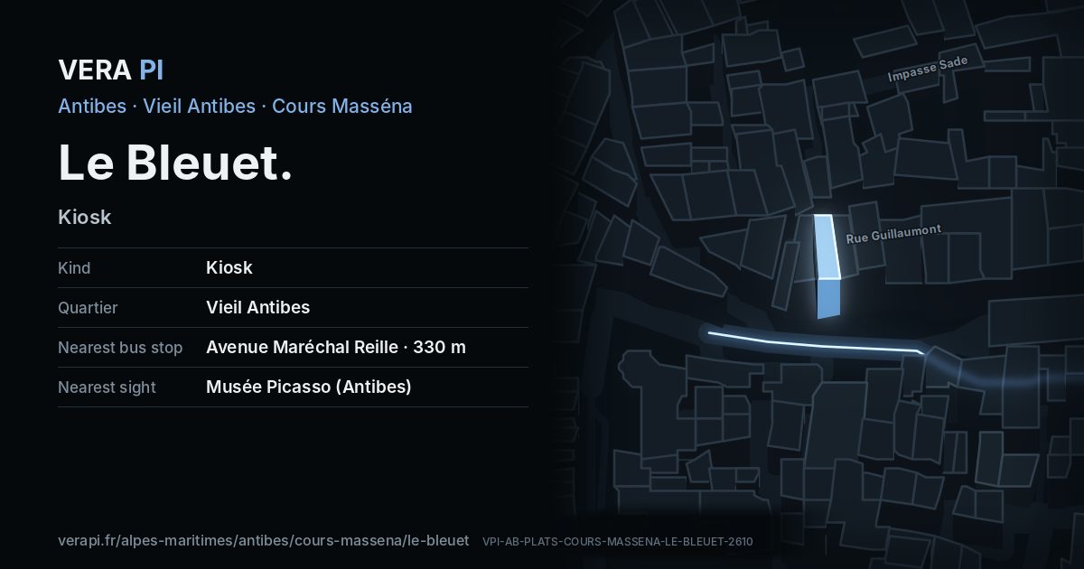 The VERA PI card for Le Bleuet